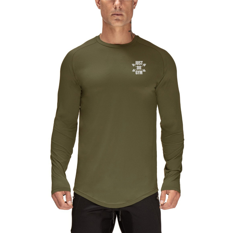Herren Quick Dry Mesh Langarm T-Shirt Herbst Winter American Tights Laufen_voghion.com