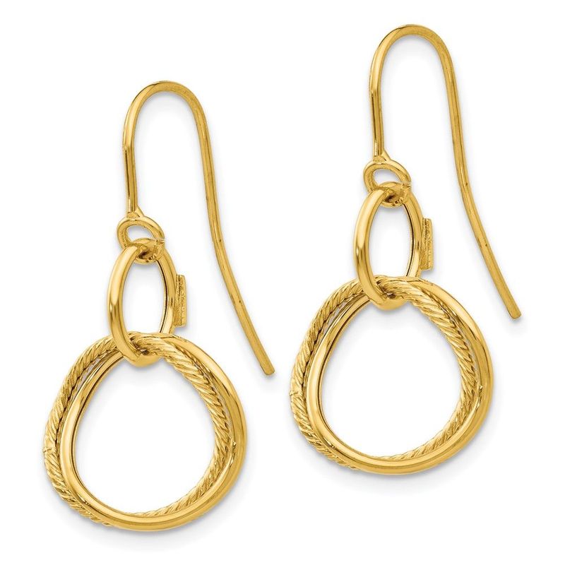14K Small Twisted Circle Shepherd Hook Earrings_voghion.com