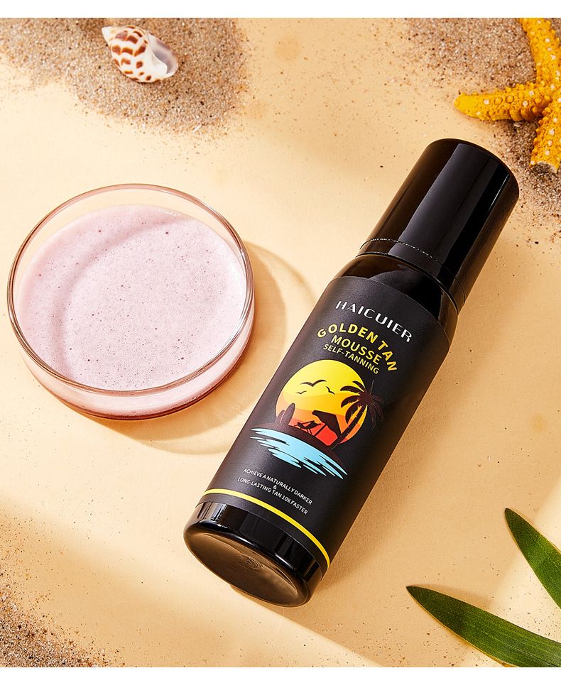 Cross Border Haicuier Gold Tanning Mousse Body Moisturizing Bronze Wheat Color Sunless Sunbathing Tanning Lotion_voghion.com