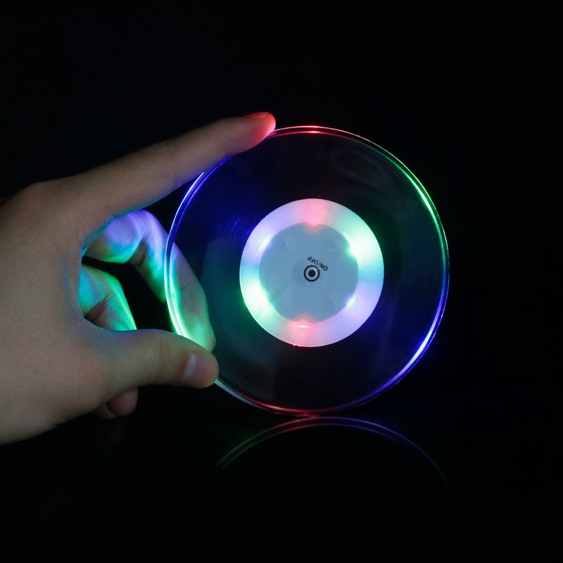 Basic LED-Untersetzer (3er-Pack) – Einfache runde Getränkeunterlagen für Zuhause und Büro, rutschfestes PP-Material, batteriebetrieben_voghion.com