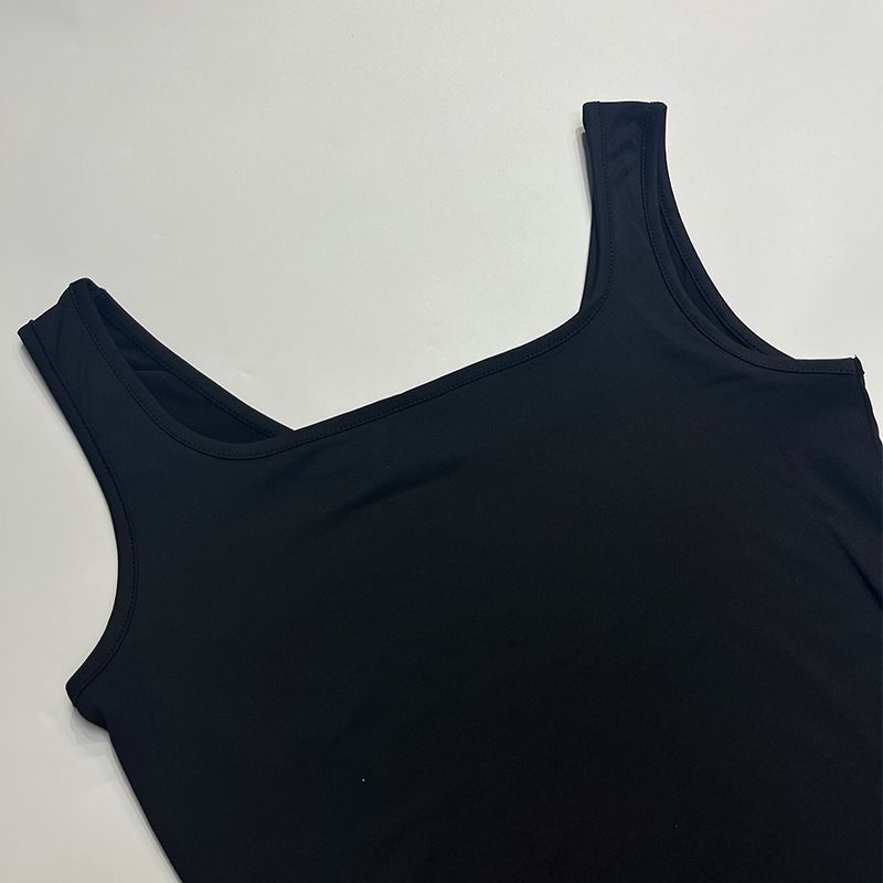 2024. gada vasaras personalizēts apģērbs Slim Fit kleita ar dalītām plecu lencītēm Street Trend U veida kakla dizaina tops_voghion.com