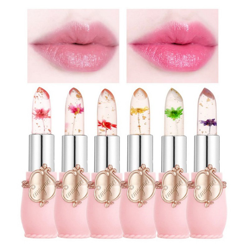 6 τεμ./Κουτί Crystal Clear Flower Jelly Lip Balm Kits Σετ θερμοκρασίας που αλλάζει χρώμα κραγιόν ενυδατικό Βιταμίνη Ε Ομορφιά Υγεία_voghion.com
