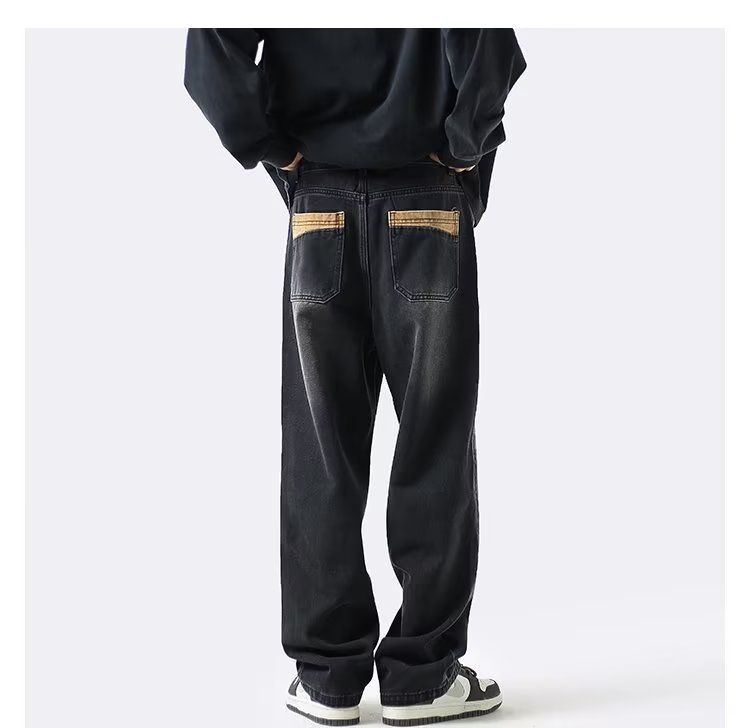 Yellow Mud Jeans Herren Frühling American Ins Washed Straight Leg Trendy Brand Loose Casual High Street Pants_voghion.com