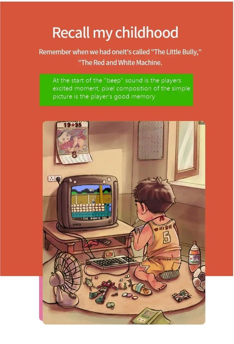 Retro przenośna mini konsola do gier wideo 8 bitów 3.0 cala_voghion.com