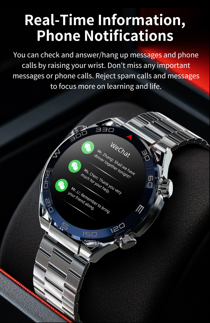 Zordai 2023 Yeni ZD5 Ultra Mate 1.5 İnç 485*485 Ekran Altın Akıllı Saat Erkekler Bluetooth Arama İki Kayış Paslanmaz ÇelikAkıllı Saat_voghion.com