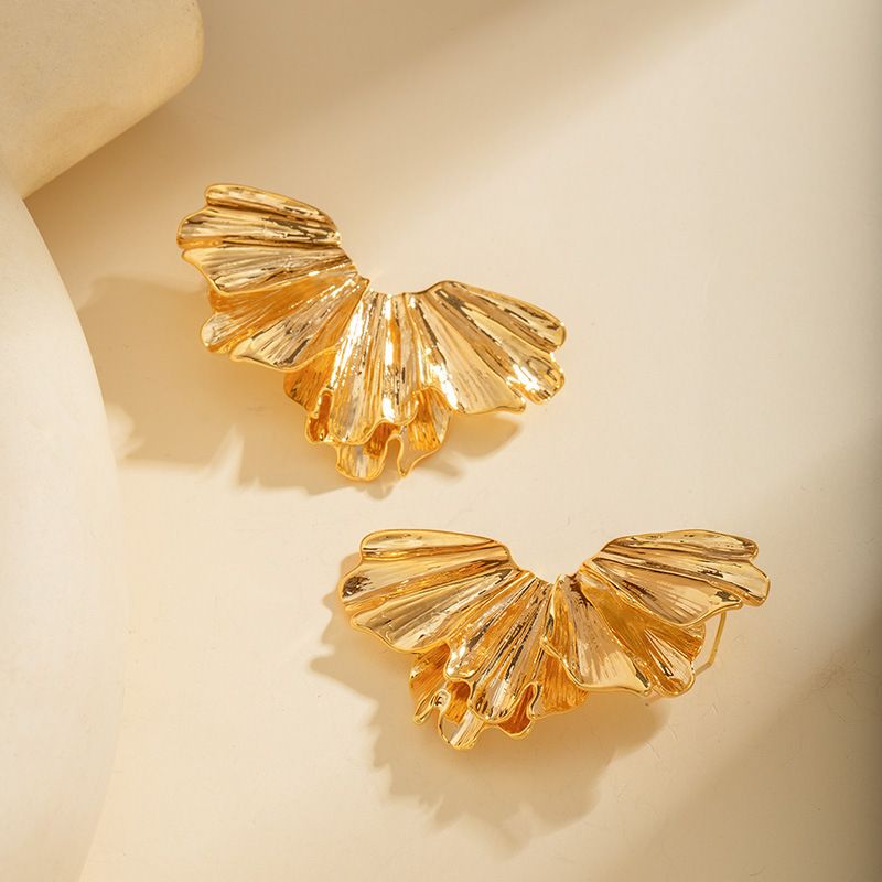 Orecchini esagerati, eleganti e alla moda, da donna, in metallo placcato oro vero, semplici e alla moda._voghion.com