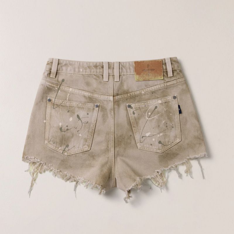 Handmade Vintage Washed Denim Shorts - Mid-Low Rise Distressed Retro Hot Pants For Women_voghion.com