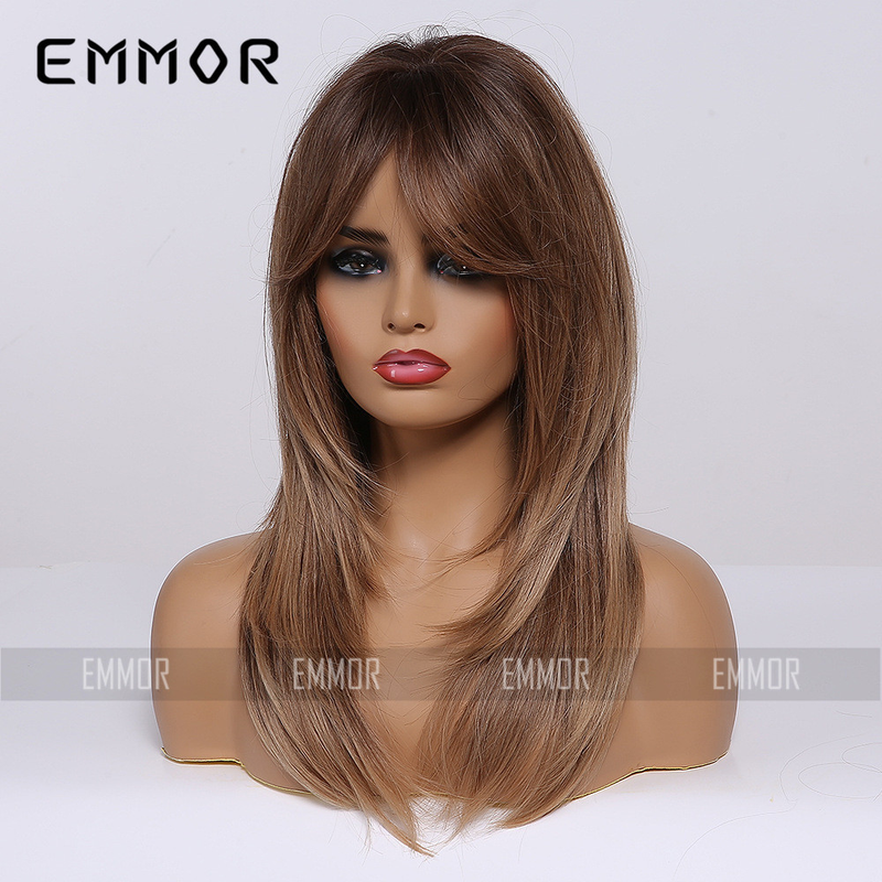Verloop blond haar staartrol hoge temperatuur zijde chemische vezel pruik vrouw_voghion.com