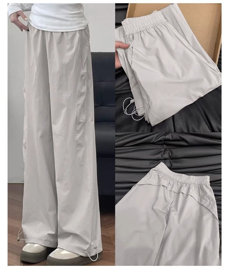 Herrenbekleidung Schnelltrocknende Sporthosen für Damen, Neue Sommer-Hosen mit hohem Bund, lockerer Passform, figurformende Freizeithosen, lange Arbeitshosen im amerikanischen Stil._voghion.com