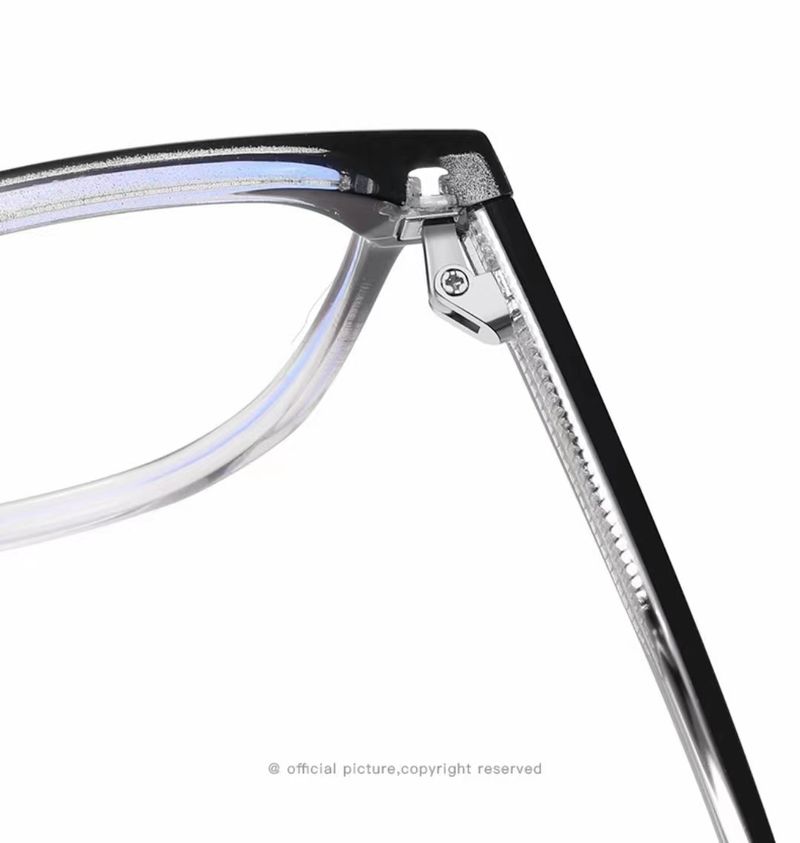 2023 New Men's and Women's Myopia Lens Fashion TR Anti Blue Light Glasses Insert Core Foot Transparent Frame Flat Mirror_voghion.com