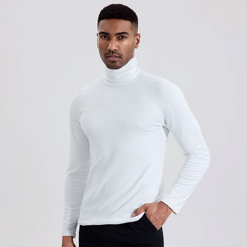Herren-T-Shirt mit hohem Kragen und langen Ärmeln in Übergröße für Frühling und Herbst, doppelseitig gebürstet, verdickt, für Jugendliche, warme Basis_voghion.com