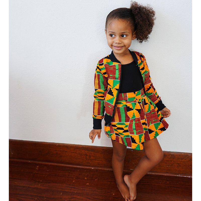 Mutter & Kinder frühling und herbst Afrikanische böhmischen stil zipper jacke + rock zwei-stück kinder kleidung set ins_voghion.com