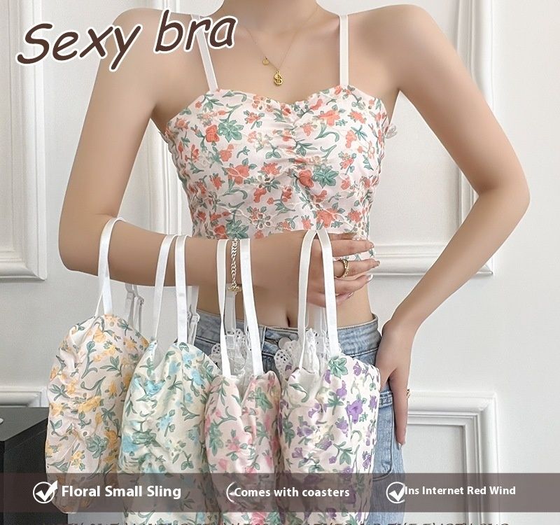 Floral back, beautiful suspender, lingerie, fixed cup, sexy strapless, anti glare lace, comfortable base, inner layer,_voghion.com