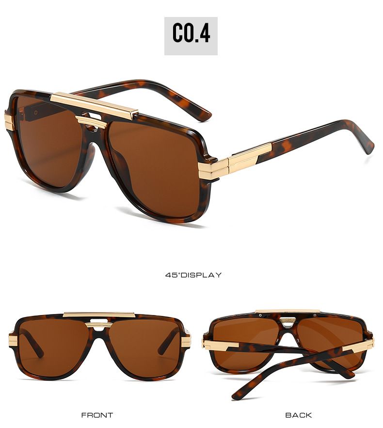 Occhiali da sole vintage con montatura quadrata per uomo e donna - Occhiali da sole retrò polarizzati UV400 con dettagli in metallo, occhiali da sole unisex oversize alla moda_voghion.com