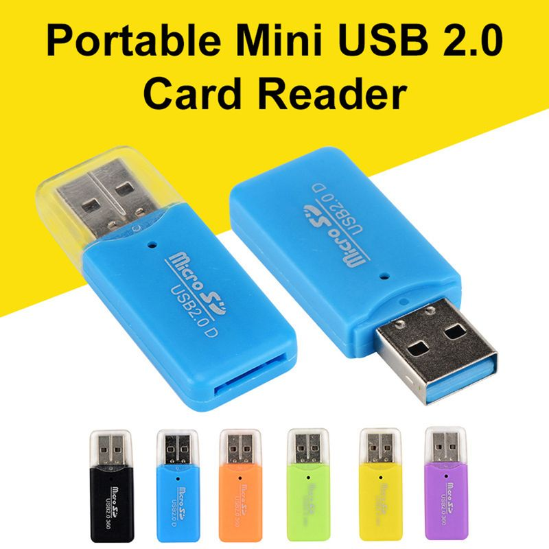 Mini Bärbar USB 2.0 TF Micro SD minneskortläsare för PC Bärbar dator_voghion.com