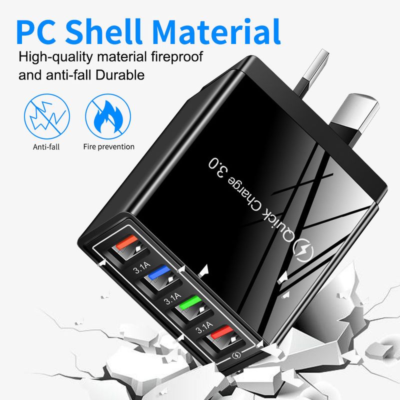 Φορτιστής κινητού τηλεφώνου Music Festival AU 4USB 3.1A Κεφαλή φόρτισης πολλαπλών θυρών Βρετανικό, Αυστραλιανό, Κορεατικό, Ινδικό Πρότυπο_voghion.com