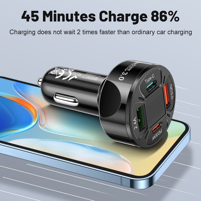 100W Typ C Digital Display Auto USB Schnelle Handy Lade Adapter Für IPhone Xiaomi Huawei Samsung Ladegerät_voghion.com