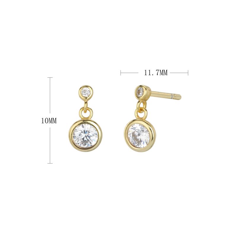 Pendientes minimalistas de doble diamante para mujer, plata de ley S925, elegantes aros geométricos, sencillos y con estilo._voghion.com
