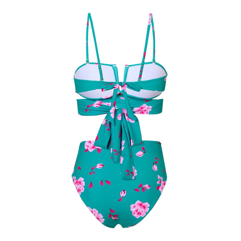 Moteriški drabužiai, trijų dalių seksualus maudymosi kostiumėlis su bikiniu, moteriškas karšto šifono sijono maudymosi kostiumėlis_voghion.com