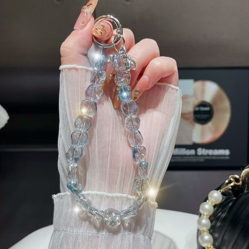Phone Accessory Bundles & Sets Light Luxury Style Czech Crystal Stone Mobile Phone Chain Pendant Versatile Special Shaped Beaded Bracelet Lanyard_voghion.com