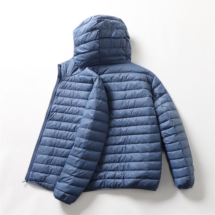 Men's Lightweight Down Jacket With Hood, Short Puffer Coat For Winter, 90% White Duck Down, Slim Fit, Windproof, Warm, Casual Outerwear (M-3XL)_voghion.com