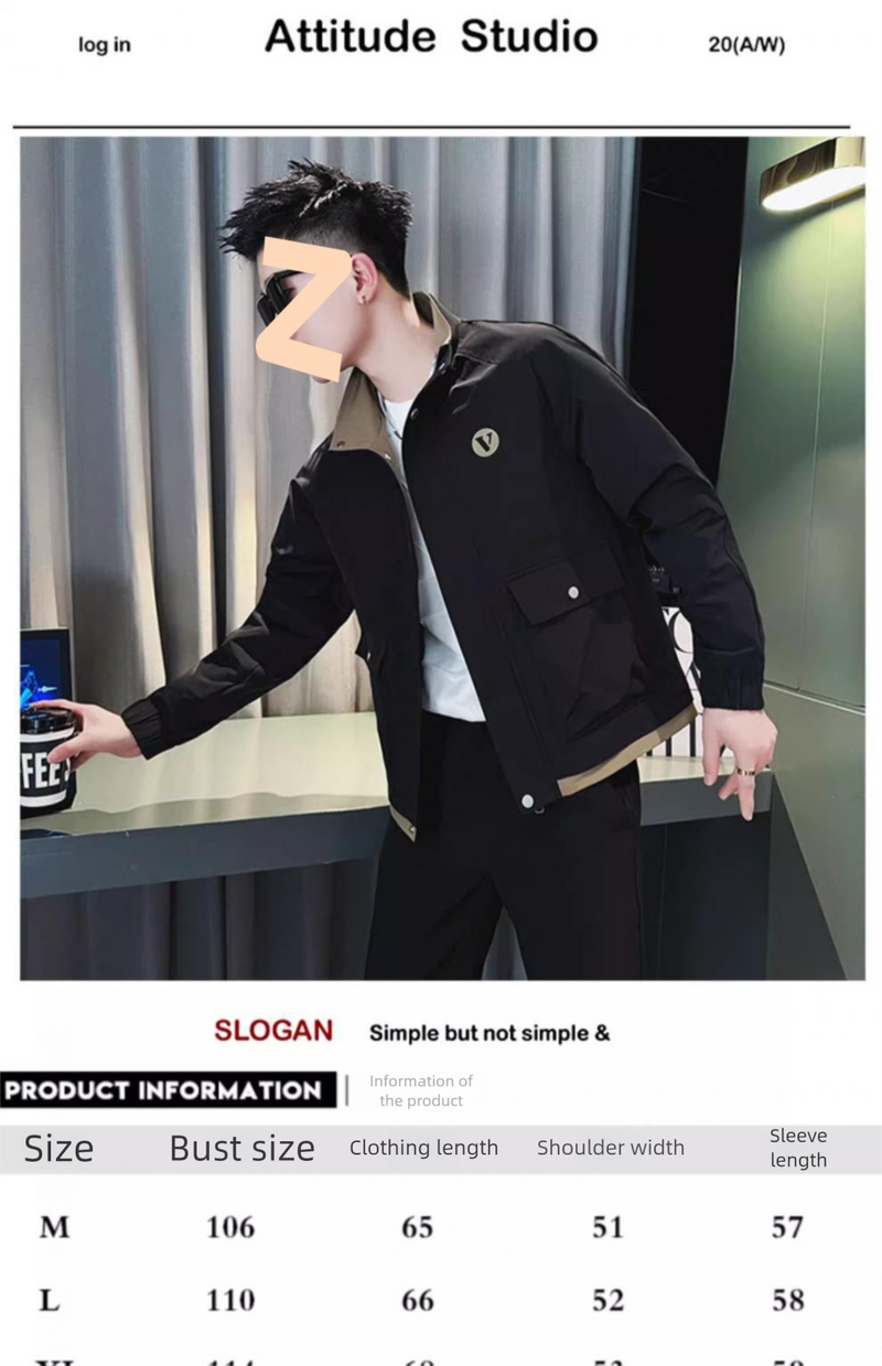 Veste de travail pour homme, chemise à col montant pour homme, tendance veste décontractée et tendance_voghion.com