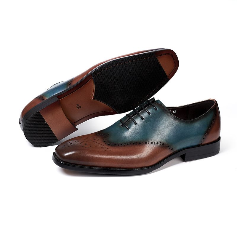 39 46 europäischen größe männer leder schuhe aus echtem leder braun grün mode-business formale Oxford schuhe formale hochzeit kleid schuhe_voghion.com