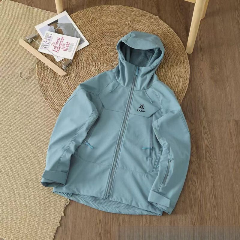 KAIL Herfst Winter Winddicht Regenbestendig Fleece Gevoerde Soft Shell Capuchonjas Sport Casual Jas Unisex_voghion.com