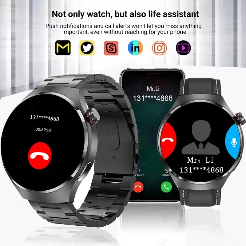 Bran Neue Smartwatch 1,54 Zoll AMOLED HD-Bildschirm Sport Bluetooth Anruf NFC Kompass GPS Herren Damen Business Wasserdichte Smartwatch Aktivitätstracker_voghion.com