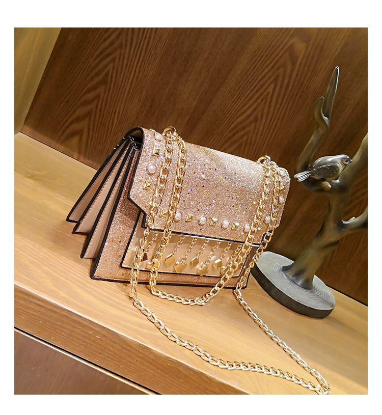 Net red spot women's bag 2023 woven flower new double layer tide single shoulder crossbody bag hundred chain small square bag_voghion.com