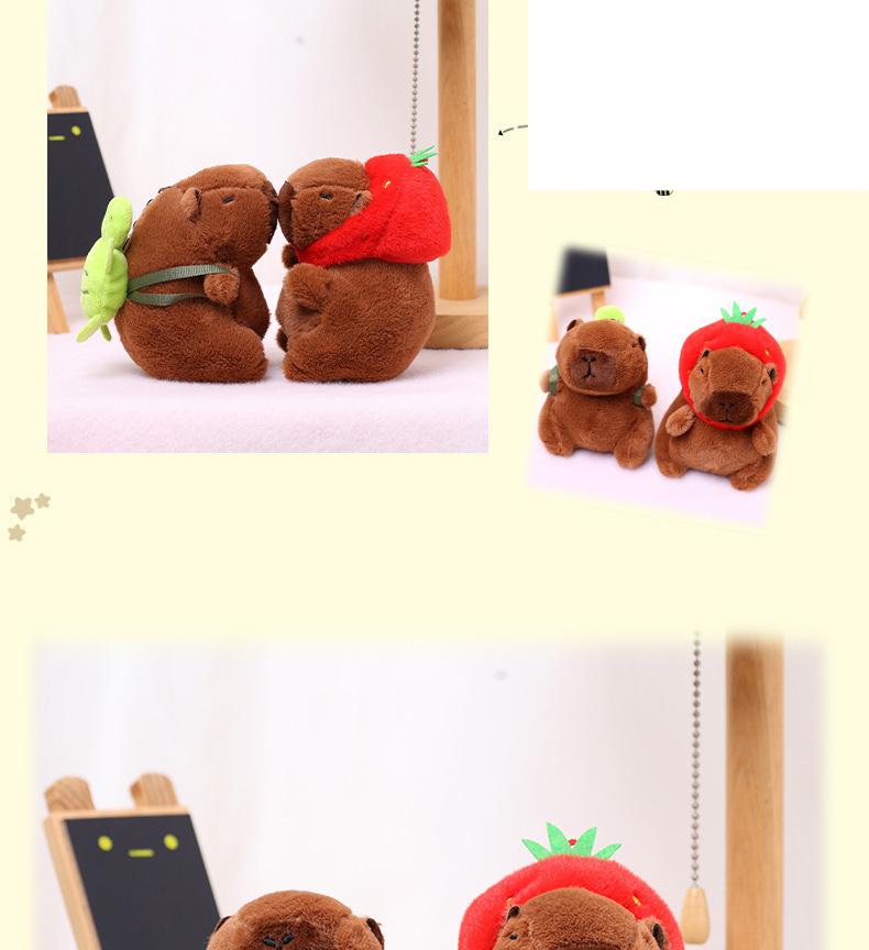 Capybara pendant capy guinea pig plush toy bag pendant doll rag doll capybara capybara doll_voghion.com
