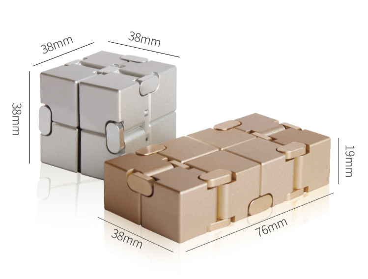 Rubik's Cube illimité en alliage d'aluminium, outil de décompression, jouet créatif, bloc de poche à rabat_voghion.com