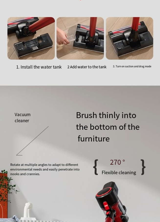 Vacuum Cleaner Household Brushless Motor Large Suction Carpet Dust Removal Mite Vertical Vacuum Cleaner Suction Drag One_voghion.com