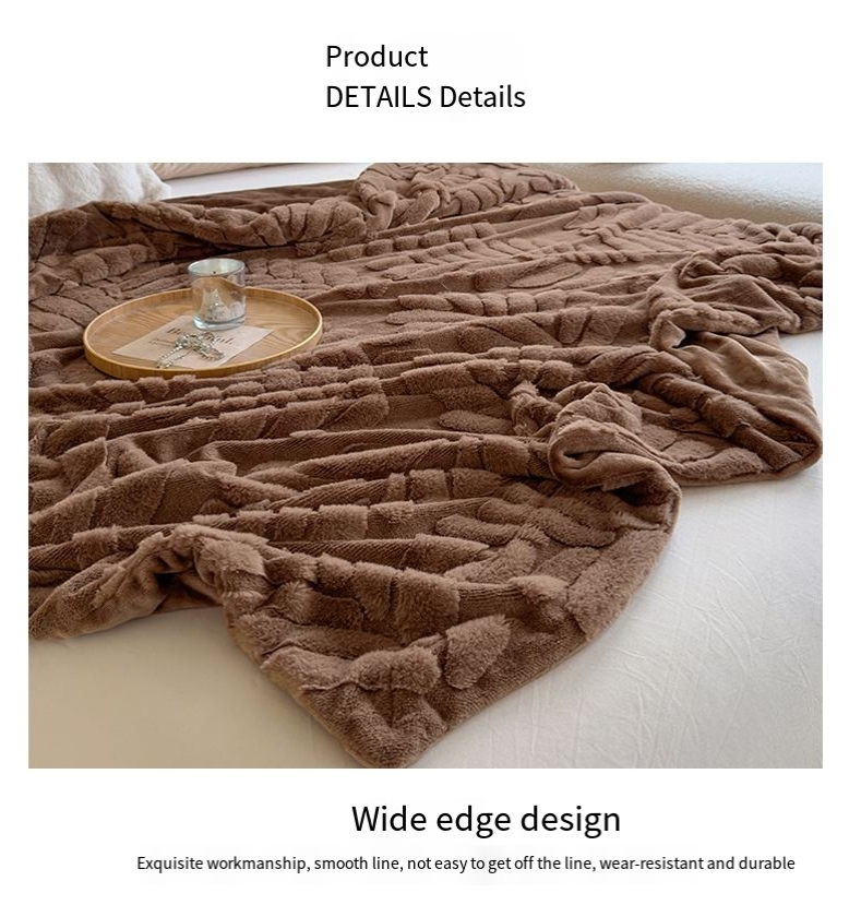 Couverture double épaisseur en forme de feuille de bananier, motif lapin, multifonctionnelle, pour la sieste, décoration de canapé_voghion.com