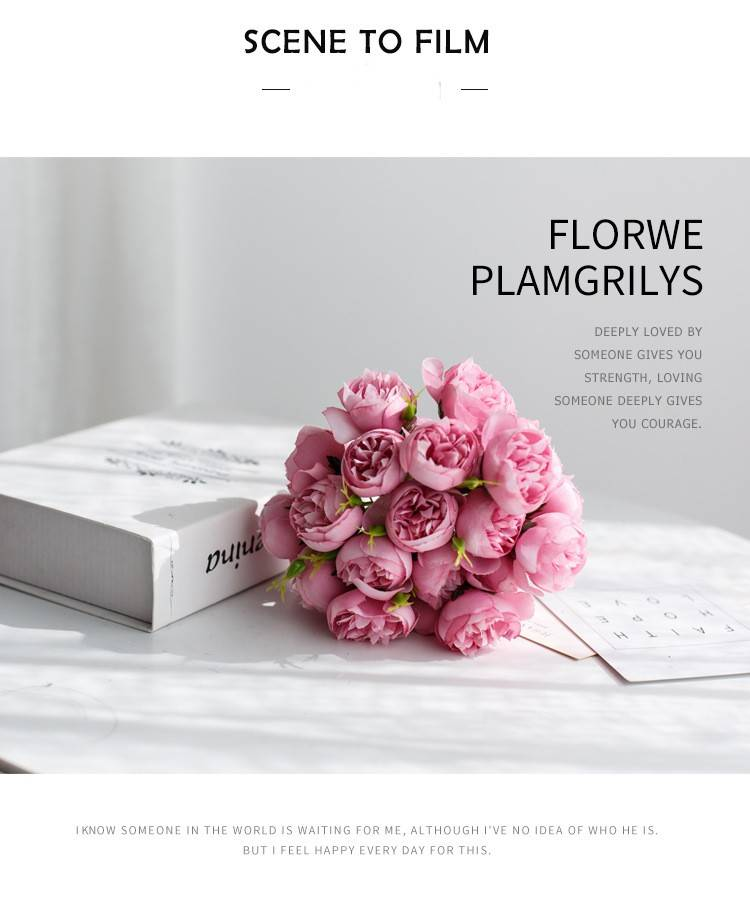 Pfingstrose Blumenstrauß Simulation Blumenstrauß Home Dekoration Blumenarrangement Ornamente Künstliche Blumen Simulation Blumen Realistische Dekoration_voghion.com