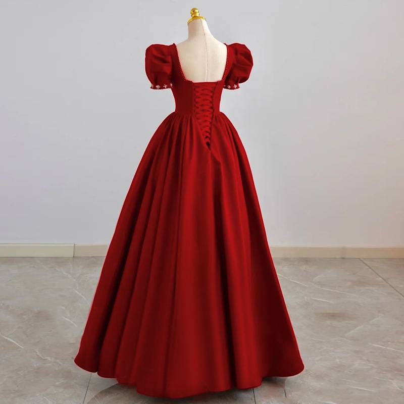 Women's Clothing Red Wedding Petite Princess Return Engagement Dress_voghion.com