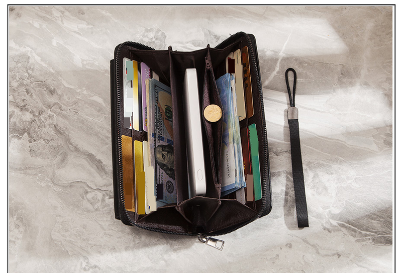 Herentassen Kingdushi Heren Lange Portemonnee Koreaanse Stijl Enkele Rits Grote Capaciteit Clutch Bag Heren Mode Veelzijdige Mobiele Telefoon Tas_voghion.com