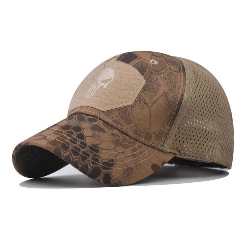 Skull Net Baseball Cap Mens Tactical Operator Cap Fits Outdoor Breathing Cap_voghion.com