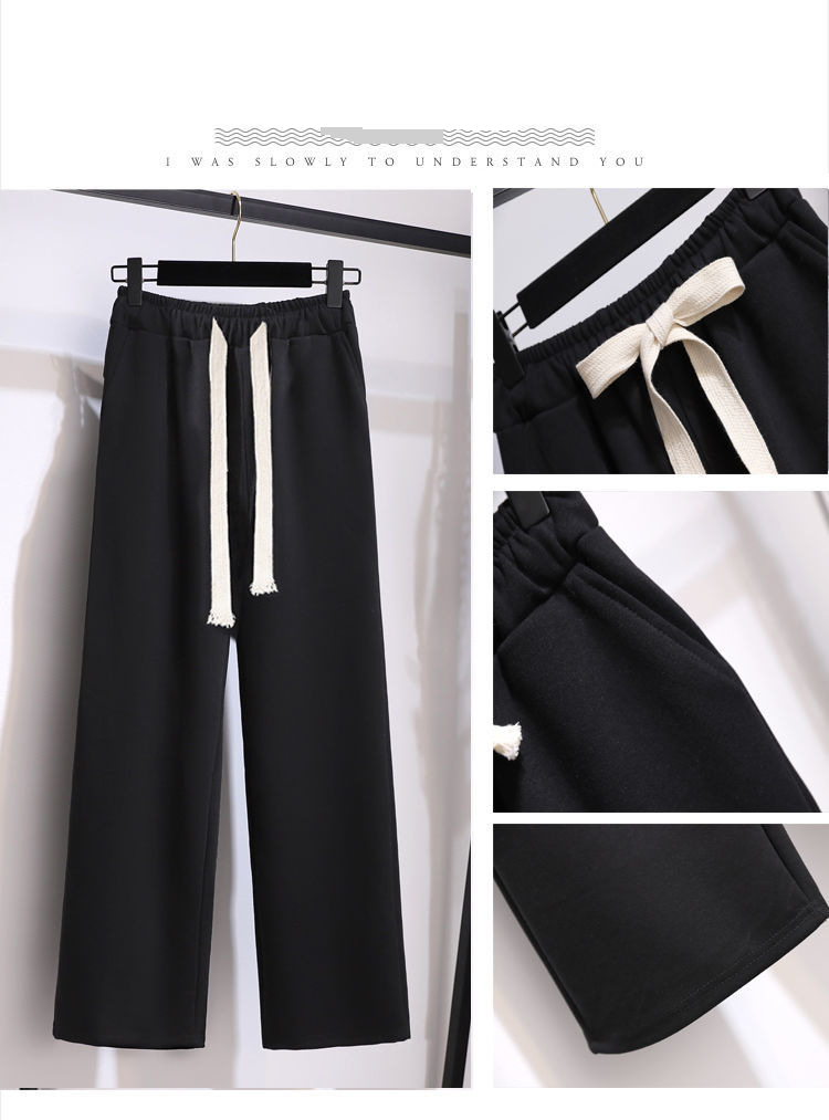 Completo trendy con felpa con cappuccio a maniche lunghe e colletto blu navy e pantaloni larghi con coulisse - Comodo abbigliamento casual da strada, tessuto in poliestere traspirante_voghion.com