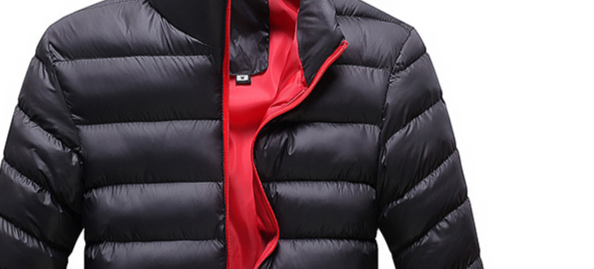 Chaqueta acolchada de algodón de corte entallado para hombre, estilo urbano, cuello alto, abrigo de invierno para jóvenes, azul marino, negro, burdeos y azul cielo (M-6XL)_voghion.com