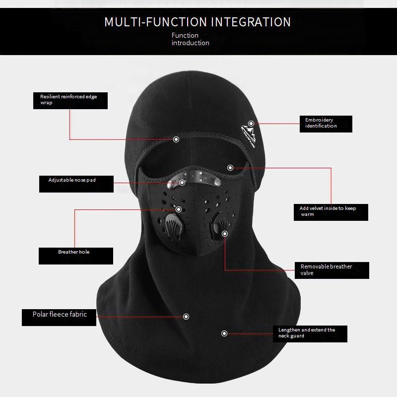 Golovejoy Winter Windproof Balaclava With Filter Valve - Fleece-Lined Face Mask For Cycling, Outdoor Sports & Cold Weather Protection_voghion.com