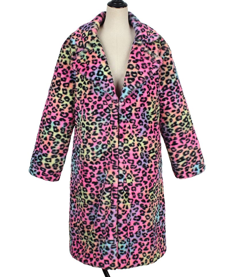 Elegant Faux Fur Coat Women's Long Winter Jacket Fashionable Leopard Print Outerwear For Office & Casual Wear_voghion.com