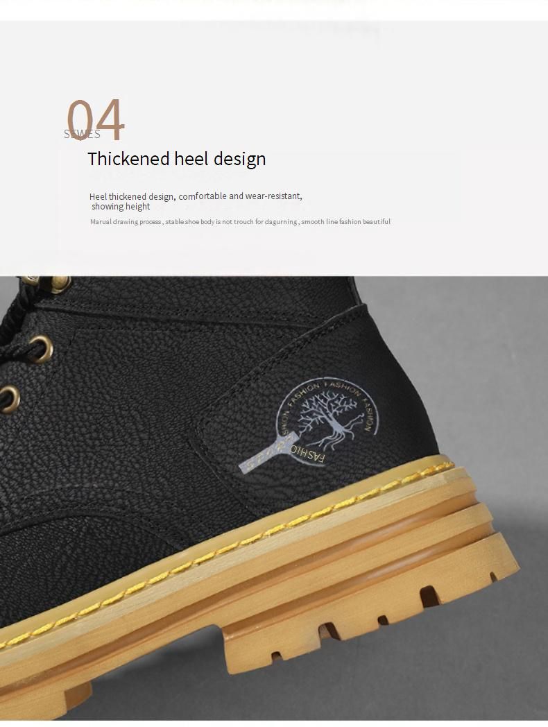 Stivali da lavoro antiscivolo da uomo - Stivali alti da esterno Martin con soletta in EVA ammortizzata, tomaia in PU resistente e suola in gomma antiscivolo per l'escursionismo_voghion.com