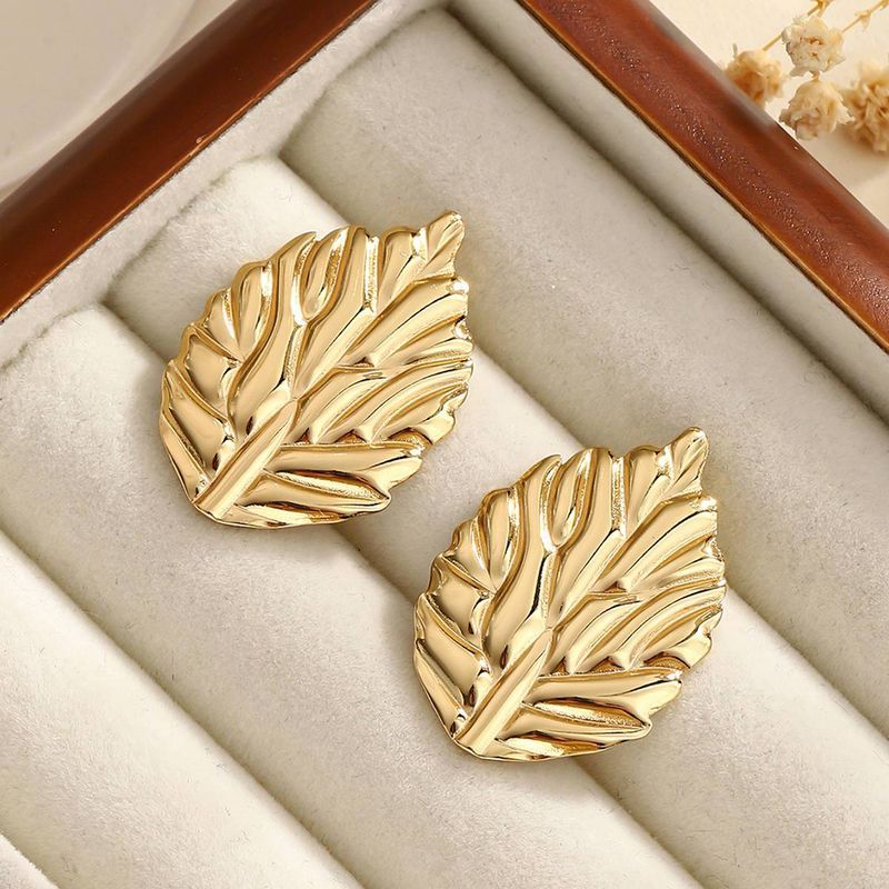 Stile INS Moda Foglia Wer Texture Amore Farfalla Modello Semplice Personalità Temperamento Senso di alta qualità Inossidabile_voghion.com