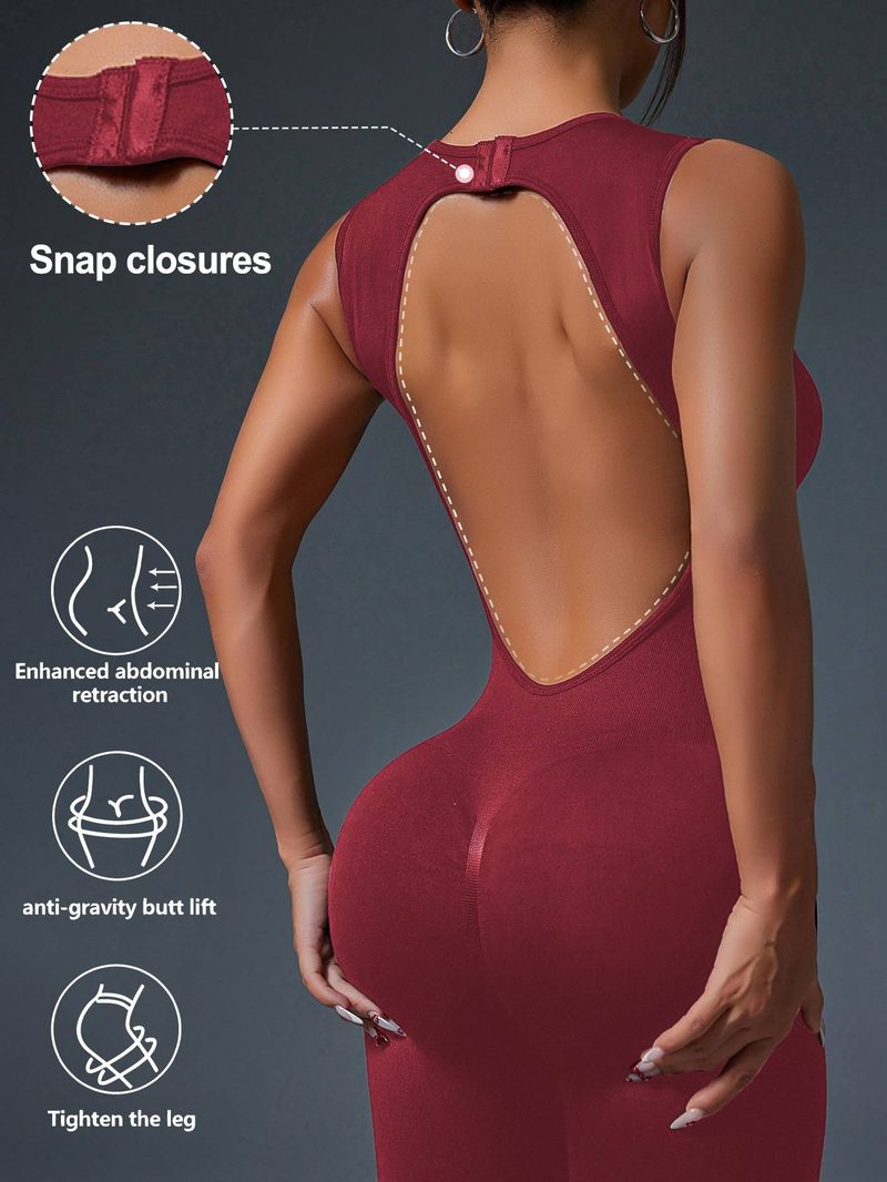 Body da yoga da donna a vita alta con schiena scoperta – Body da allenamento senza cuciture, traspirante ed elastico per pilates, danza e palestra_voghion.com