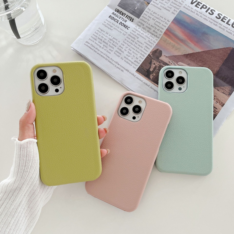 Mobile phone case Suitable for Apple 15 mobile phone case iPhone14pro max litchi pattern mobile phone case 11/XS mobile phone case foreign trade model_voghion.com
