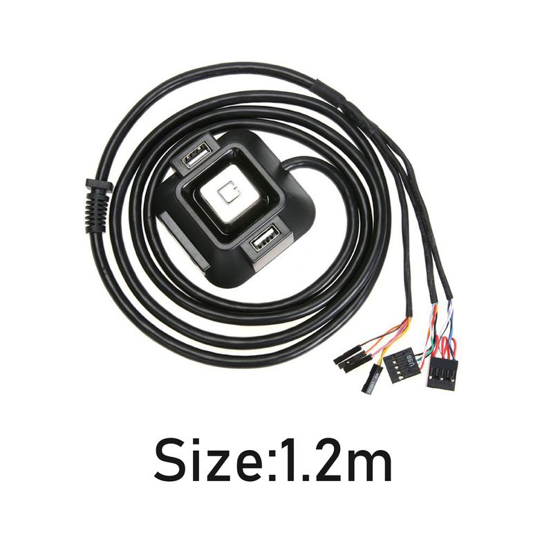 1.2m Desktop PC Button Practical Wear-resistant ABS Computer Reset Switch Block Extender for Office_voghion.com