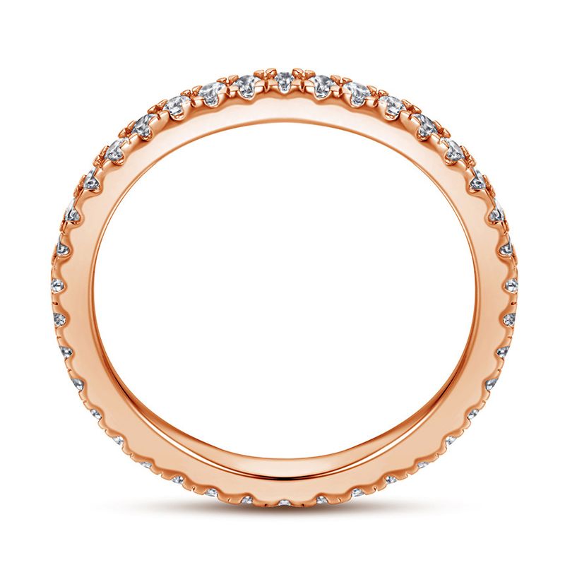 Anello coreano con zircone - Anello in argento 925 placcato oro rosa (design a cerchio completo)_voghion.com