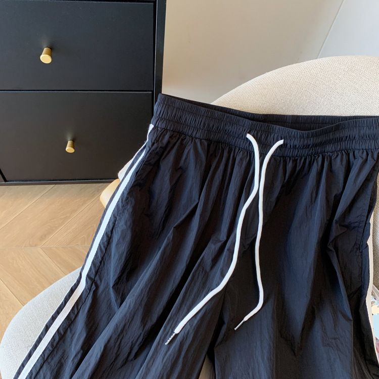 Pantaloni sportivi casual da donna, estivi, con elastico in vita e coulisse, nuovi design, larghi e larghi._voghion.com