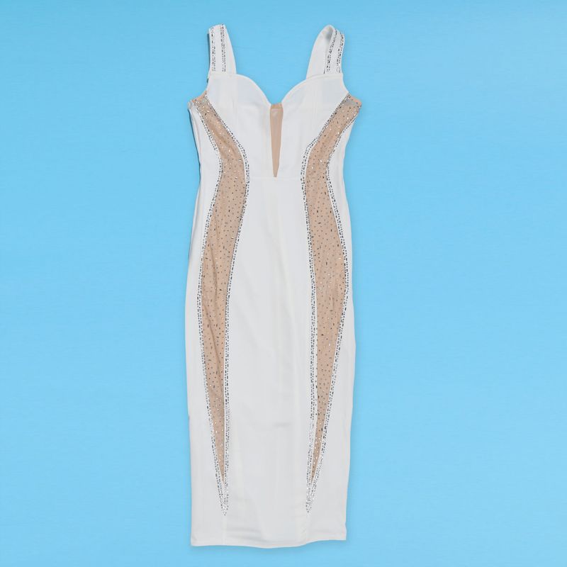 Abito da donna sexy, caldo, con cuciture a diamante, prospettiva cava, elastico, sottile, con bretelle_voghion.com